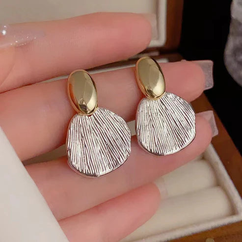 Gold Silver Shell Earring