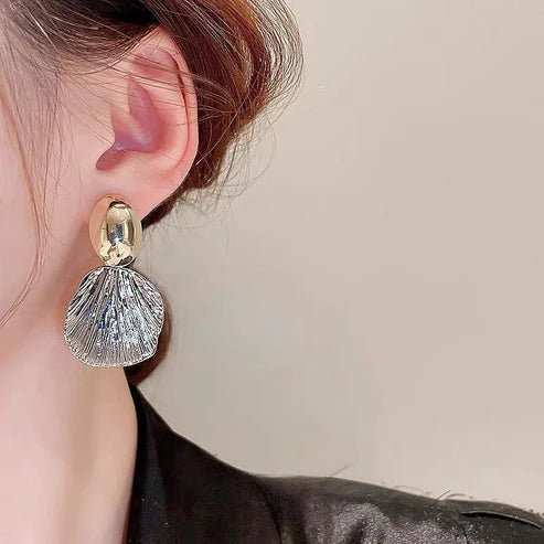 Gold Silver Shell Earring