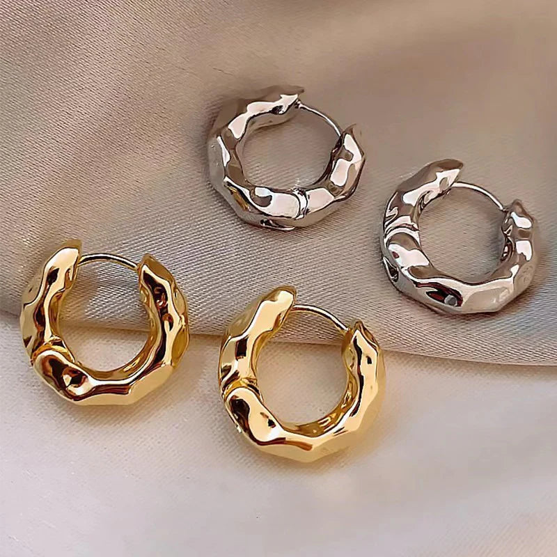 Retro hoop earrings - Silver