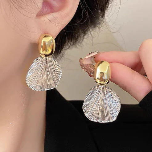 Gold Silver Shell Earring